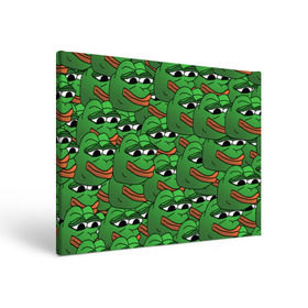Холст прямоугольный с принтом Pepe The Frog в Екатеринбурге, 100% ПВХ |  | frog | meme | memes | pepe | pepe the frog | грустная жабка | лягушка | лягушонок пепе | мем | мемы