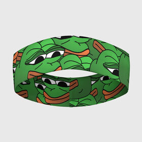 Повязка на голову 3D с принтом Pepe The Frog в Екатеринбурге,  |  | frog | meme | memes | pepe | pepe the frog | грустная жабка | лягушка | лягушонок пепе | мем | мемы