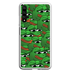 Чехол для Honor 20 с принтом Pepe The Frog в Екатеринбурге, Силикон | Область печати: задняя сторона чехла, без боковых панелей | Тематика изображения на принте: frog | meme | memes | pepe | pepe the frog | грустная жабка | лягушка | лягушонок пепе | мем | мемы