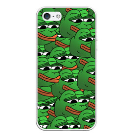 Чехол для iPhone 5/5S матовый с принтом Pepe The Frog в Екатеринбурге, Силикон | Область печати: задняя сторона чехла, без боковых панелей | frog | meme | memes | pepe | pepe the frog | грустная жабка | лягушка | лягушонок пепе | мем | мемы