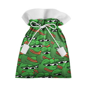 Подарочный 3D мешок с принтом Pepe The Frog в Екатеринбурге, 100% полиэстер | Размер: 29*39 см | Тематика изображения на принте: frog | meme | memes | pepe | pepe the frog | грустная жабка | лягушка | лягушонок пепе | мем | мемы