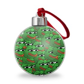 Ёлочный шар с принтом Pepe The Frog в Екатеринбурге, Пластик | Диаметр: 77 мм | frog | meme | memes | pepe | pepe the frog | грустная жабка | лягушка | лягушонок пепе | мем | мемы