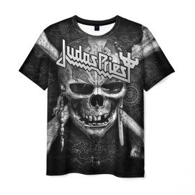 Мужская футболка 3D с принтом Judas Priest в Екатеринбурге, 100% полиэфир | прямой крой, круглый вырез горловины, длина до линии бедер | breaking the law | judas priest | live | painkiller | гленн типтон | грув | метал | роб хэлфорд | рок | тим оуэнс | хард | хеви