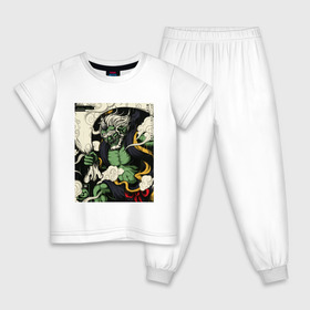 Детская пижама хлопок с принтом God of wind в Екатеринбурге, 100% хлопок |  брюки и футболка прямого кроя, без карманов, на брюках мягкая резинка на поясе и по низу штанин
 | Тематика изображения на принте: art | demon | god | japan | monster | shinto | арт | бог | демон | иллюстрация | монстр | япония | японский
