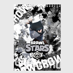 Скетчбук с принтом Brawl Stars Crow в Екатеринбурге, 100% бумага
 | 48 листов, плотность листов — 100 г/м2, плотность картонной обложки — 250 г/м2. Листы скреплены сверху удобной пружинной спиралью | brawl | brawl stars | crow | leon | leon selly | leon shark | shark | stars | бравл старс | брол старс | игра | кров | кроу | леон | мобильная игра | мобильные игры