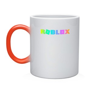 Кружка хамелеон с принтом ROBLOX в Екатеринбурге, керамика | меняет цвет при нагревании, емкость 330 мл | Тематика изображения на принте: roblox | игра | компьютерная игра | логотип | онлайн | онлайн игра | роблакс | роблокс