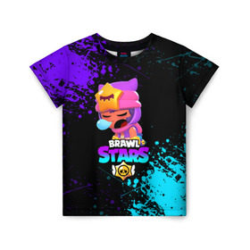 Детская футболка 3D с принтом BRAWL STARS SANDY в Екатеринбурге, 100% гипоаллергенный полиэфир | прямой крой, круглый вырез горловины, длина до линии бедер, чуть спущенное плечо, ткань немного тянется | 8 bit | 8 бит | bibi | brawl stars | crow | el brown | leon | leon shark | max | mr.p | sally leon | sandy | shark | stars | tara | virus | werewolf | акула | биби | вирус | ворон | леон | оборотень | пингвин