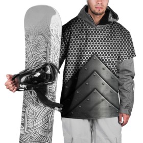 Накидка на куртку 3D с принтом Броня металлическая в Екатеринбурге, 100% полиэстер |  | Тематика изображения на принте: абстракция | броня | геометрия | железо | кольчуга | конус | круги | линии | металл | полосы | сетка | сталь | текстура | треугольник