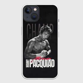 Чехол для iPhone 13 с принтом Manny Pacquiao в Екатеринбурге,  |  | Тематика изображения на принте: manny pacquiao | pac man | pacquiao | бокс | мэнни пакьяо | пакьяо