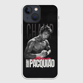 Чехол для iPhone 13 mini с принтом Manny Pacquiao в Екатеринбурге,  |  | Тематика изображения на принте: manny pacquiao | pac man | pacquiao | бокс | мэнни пакьяо | пакьяо