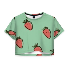 Женская футболка Crop-top 3D с принтом Морковный дождь в Екатеринбурге, 100% полиэстер | круглая горловина, длина футболки до линии талии, рукава с отворотами | 