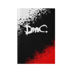 Обложка для паспорта матовая кожа с принтом DEVIL MAY CRY (DMC) в Екатеринбурге, натуральная матовая кожа | размер 19,3 х 13,7 см; прозрачные пластиковые крепления | Тематика изображения на принте: dante | devil may cry | devil may cry 5 | dmc | game | hell | play | sword | ад | данте | игры | меч