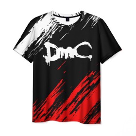 Мужская футболка 3D с принтом DEVIL MAY CRY (DMC) в Екатеринбурге, 100% полиэфир | прямой крой, круглый вырез горловины, длина до линии бедер | dante | devil may cry | devil may cry 5 | dmc | game | hell | play | sword | ад | данте | игры | меч