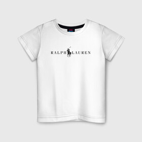 Детская футболка хлопок с принтом Ralph Lauren в Екатеринбурге, 100% хлопок | круглый вырез горловины, полуприлегающий силуэт, длина до линии бедер | ralph lauren | богато | бренд | всадник | дорого | крикет | лаурен | лошадь | минимализм | поло | премиум | ральф | ральфлаурен | свитшот | тренд | футболка