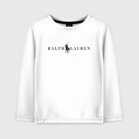 Детский лонгслив хлопок с принтом Ralph Lauren в Екатеринбурге, 100% хлопок | круглый вырез горловины, полуприлегающий силуэт, длина до линии бедер | Тематика изображения на принте: ralph lauren | богато | бренд | всадник | дорого | крикет | лаурен | лошадь | минимализм | поло | премиум | ральф | ральфлаурен | свитшот | тренд | футболка