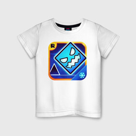 Детская футболка хлопок с принтом Geometry Dash в Екатеринбурге, 100% хлопок | круглый вырез горловины, полуприлегающий силуэт, длина до линии бедер | аркада | платформер