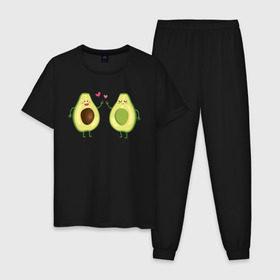 Мужская пижама хлопок с принтом Авокадо. в Екатеринбурге, 100% хлопок | брюки и футболка прямого кроя, без карманов, на брюках мягкая резинка на поясе и по низу штанин
 | авокадо | веган | еда блогеров | любовь | мемы | минимализм | прикольные картинки | прикольные надписи | растение | смешное авокадо | фрукт