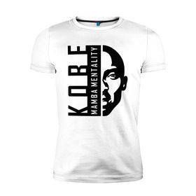 Мужская футболка премиум с принтом Kobe Mamba mentality в Екатеринбурге, 92% хлопок, 8% лайкра | приталенный силуэт, круглый вырез ворота, длина до линии бедра, короткий рукав | Тематика изображения на принте: 