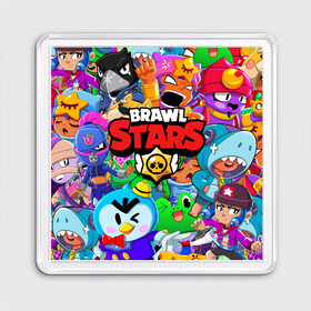 Магнит 55*55 с принтом BRAWL STARS | БРАВЛ СТАРС (Z) в Екатеринбурге, Пластик | Размер: 65*65 мм; Размер печати: 55*55 мм | 8 bit | 8 бит | bibi | brawl stars | crow | el brown | leon | leon shark | max | mr.p | sally leon | shark | stars | virus | werewolf | акула | биби | вирус | ворон | леон | оборотень | пингвин