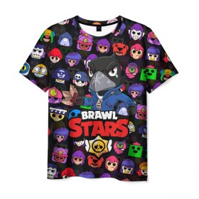 Мужская футболка 3D с принтом BRAWL STARS CROW в Екатеринбурге, 100% полиэфир | прямой крой, круглый вырез горловины, длина до линии бедер | 8 bit | 8 бит | bibi | brawl stars | crow | el brown | leon | leon shark | max | mr.p | sally leon | shark | stars | virus | werewolf | акула | биби | вирус | ворон | леон | оборотень | пингвин