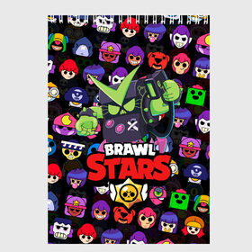 Скетчбук с принтом BRAWL STARS VIRUS 8-BIT в Екатеринбурге, 100% бумага
 | 48 листов, плотность листов — 100 г/м2, плотность картонной обложки — 250 г/м2. Листы скреплены сверху удобной пружинной спиралью | 8 bit | 8 бит | bibi | brawl stars | crow | el brown | leon | leon shark | max | mr.p | sally leon | shark | stars | virus | werewolf | акула | биби | вирус | ворон | леон | оборотень | пингвин