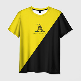 Мужская футболка 3D с принтом Dont tread on me в Екатеринбурге, 100% полиэфир | прямой крой, круглый вырез горловины, длина до линии бедер | анархия | анархо | антикоммунизм | гадсденовский | змея | капитализм | коммунизм | меня | на | наступай | не | светов | флаг
