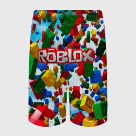 Детские спортивные шорты 3D с принтом Roblox Cubes в Екатеринбурге,  100% полиэстер
 | пояс оформлен широкой мягкой резинкой, ткань тянется
 | Тематика изображения на принте: game | game roblox | logo roblox | online game | r | roblox | игра | игра роблокс | лого | лого роблокс | логотип | надпись | онлайн игра | онлайн игра роблокс | роблокс