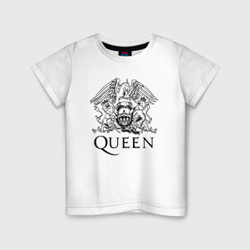 Детская футболка хлопок с принтом QUEEN в Екатеринбурге, 100% хлопок | круглый вырез горловины, полуприлегающий силуэт, длина до линии бедер | queen | rock | брайан мэи | группа queen | группа квин | джон дикон | квин | королева | король | роджер тейлор | рок | фредди меркьюри