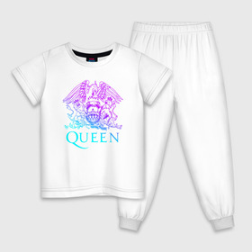 Детская пижама хлопок с принтом QUEEN в Екатеринбурге, 100% хлопок |  брюки и футболка прямого кроя, без карманов, на брюках мягкая резинка на поясе и по низу штанин
 | queen | rock | брайан мэи | группа queen | группа квин | джон дикон | квин | королева | король | роджер тейлор | рок | фредди меркьюри