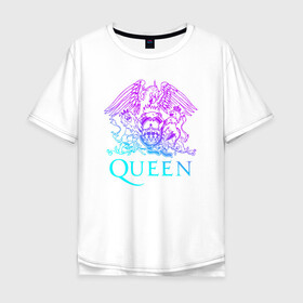 Мужская футболка хлопок Oversize с принтом QUEEN в Екатеринбурге, 100% хлопок | свободный крой, круглый ворот, “спинка” длиннее передней части | queen | rock | брайан мэи | группа queen | группа квин | джон дикон | квин | королева | король | роджер тейлор | рок | фредди меркьюри
