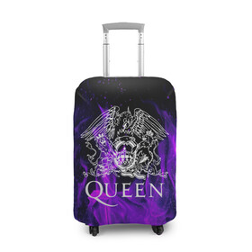 Чехол для чемодана 3D с принтом QUEEN в Екатеринбурге, 86% полиэфир, 14% спандекс | двустороннее нанесение принта, прорези для ручек и колес | queen | rock | брайан мэи | группа queen | группа квин | джон дикон | квин | королева | король | роджер тейлор | рок | фредди меркьюри