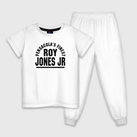 Детская пижама хлопок с принтом Roy Jones Jr. в Екатеринбурге, 100% хлопок |  брюки и футболка прямого кроя, без карманов, на брюках мягкая резинка на поясе и по низу штанин
 | captain hook | roy jones | roy levesta jones | бокс | капитан хук | рой джонс