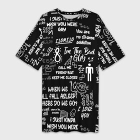 Платье-футболка 3D с принтом BILLIE EILISH BLACK в Екатеринбурге,  |  | bad guy | billie eilish | music | ocean eyes | pop | билли айлиш | билли эйлиш | девушка | музыка
