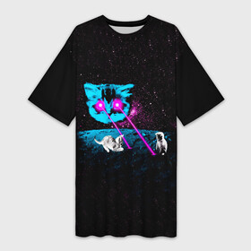 Платье-футболка 3D с принтом Кошак в Екатеринбурге,  |  | animal | art | cat | meme | nasa | space | stars | арт | астрономия | вселенная | галактика | голова | грозовой кошак | животное | космос | кот | котята | кошка | мем | наса | прикольная | тренд
