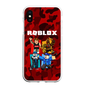 Чехол для iPhone XS Max матовый с принтом ROBLOX в Екатеринбурге, Силикон | Область печати: задняя сторона чехла, без боковых панелей | game | gamer | logo | minecraft | roblox | simulator | supreme | игра | конструктор | лого | майнкрафт | персонажи | симулятор | строительство | супреме | суприм | суприме | фигура