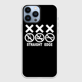 Чехол для iPhone 13 Pro Max с принтом straight edge в Екатеринбурге,  |  | edge | hardcore | no drugs | straight | straight edge | sxe | грань | четкая | чёткая грань