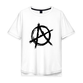 Мужская футболка хлопок Oversize с принтом АНАРХИЯ в Екатеринбурге, 100% хлопок | свободный крой, круглый ворот, “спинка” длиннее передней части | anarchy | riot | rock | анархия | бунт | знаки | музыка | панки | рок | символ