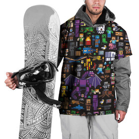 Накидка на куртку 3D с принтом MINECRAFT | МАЙНКРАФТ (Z) в Екатеринбурге, 100% полиэстер |  | Тематика изображения на принте: block | creeper | cube | minecraft | pixel | блок | геометрия | крафт | крипер | кубики | майнкрафт | пиксели