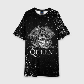 Детское платье 3D с принтом QUEEN | КВИН (Z) в Екатеринбурге, 100% полиэстер | прямой силуэт, чуть расширенный к низу. Круглая горловина, на рукавах — воланы | queen | rock | брайан мэи | группа queen | группа квин | джон дикон | квин | королева | король | роджер тейлор | рок | фредди меркьюри