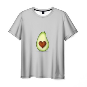 Мужская футболка 3D с принтом Авокадо сердечко в Екатеринбурге, 100% полиэфир | прямой крой, круглый вырез горловины, длина до линии бедер | авокадо | авокадо с сердечком | авокадо сердечко | авокадо сердце | авокадо эмоции | сердечко | четыре | четыре авокадо