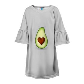 Детское платье 3D с принтом Авокадо сердечко в Екатеринбурге, 100% полиэстер | прямой силуэт, чуть расширенный к низу. Круглая горловина, на рукавах — воланы | авокадо | авокадо с сердечком | авокадо сердечко | авокадо сердце | авокадо эмоции | сердечко | четыре | четыре авокадо