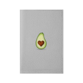 Обложка для паспорта матовая кожа с принтом Авокадо сердечко в Екатеринбурге, натуральная матовая кожа | размер 19,3 х 13,7 см; прозрачные пластиковые крепления | авокадо | авокадо с сердечком | авокадо сердечко | авокадо сердце | авокадо эмоции | сердечко | четыре | четыре авокадо