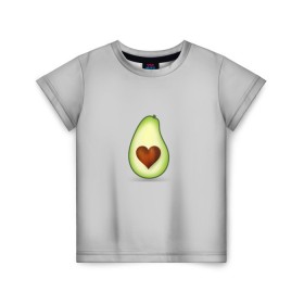 Детская футболка 3D с принтом Авокадо сердечко в Екатеринбурге, 100% гипоаллергенный полиэфир | прямой крой, круглый вырез горловины, длина до линии бедер, чуть спущенное плечо, ткань немного тянется | авокадо | авокадо с сердечком | авокадо сердечко | авокадо сердце | авокадо эмоции | сердечко | четыре | четыре авокадо