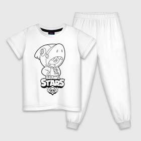 Детская пижама хлопок с принтом Brawl Stars LEON (раскраска) в Екатеринбурге, 100% хлопок |  брюки и футболка прямого кроя, без карманов, на брюках мягкая резинка на поясе и по низу штанин
 | 