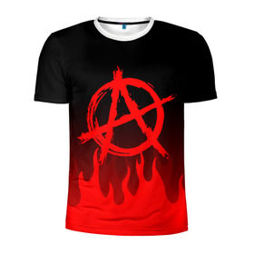 Мужская футболка 3D спортивная с принтом АНАРХИЯ | ANARCHY в Екатеринбурге, 100% полиэстер с улучшенными характеристиками | приталенный силуэт, круглая горловина, широкие плечи, сужается к линии бедра | anarchy | riot | rock | анархия | бунт | знаки | музыка | панки | рок | символ
