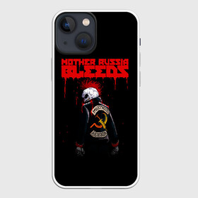 Чехол для iPhone 13 mini с принтом Mother Russia Bleeds в Екатеринбурге,  |  | 8 бит | bleeds | mother | pixel | russia | видеоигра | восьмибитная | игра | кровавая | кровоточит | кровь | куртка | мать | надпись | пиксель | пиксельная | ракез | россия | скелет | скелетон | текст | череп