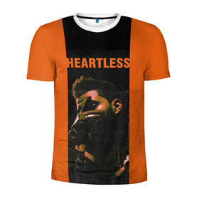 Мужская футболка 3D спортивная с принтом HEARTLESS в Екатеринбурге, 100% полиэстер с улучшенными характеристиками | приталенный силуэт, круглая горловина, широкие плечи, сужается к линии бедра | blinding lights | heartless | starboy | the weekend | уикенд