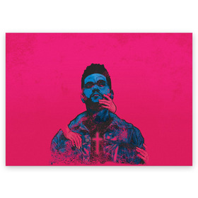Поздравительная открытка с принтом The Weeknd в Екатеринбурге, 100% бумага | плотность бумаги 280 г/м2, матовая, на обратной стороне линовка и место для марки
 | blinding lights | heartless | starboy | the weekend | уикенд