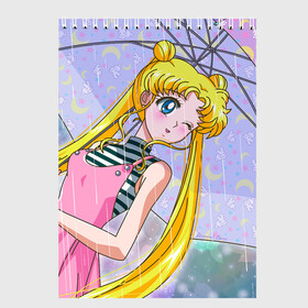 Скетчбук с принтом Sailor Moon в Екатеринбурге, 100% бумага
 | 48 листов, плотность листов — 100 г/м2, плотность картонной обложки — 250 г/м2. Листы скреплены сверху удобной пружинной спиралью | baby | bunny | girl | like | pink | sailormoon | usagi | вода капли | воин | волосы | глаза | девушка | дождь | зайчик | зонтик | котик | кролик | лето | луна | малышка | матроска | небо | облака | природа | радуга | розовый