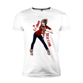 Мужская футболка премиум с принтом Lindsey Stirling в Екатеринбурге, 92% хлопок, 8% лайкра | приталенный силуэт, круглый вырез ворота, длина до линии бедра, короткий рукав | 